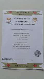 50 jarig huwelijk